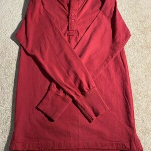 j. america Vintage Men’s Long Sleeve Red Half Button-up shirt - size S
